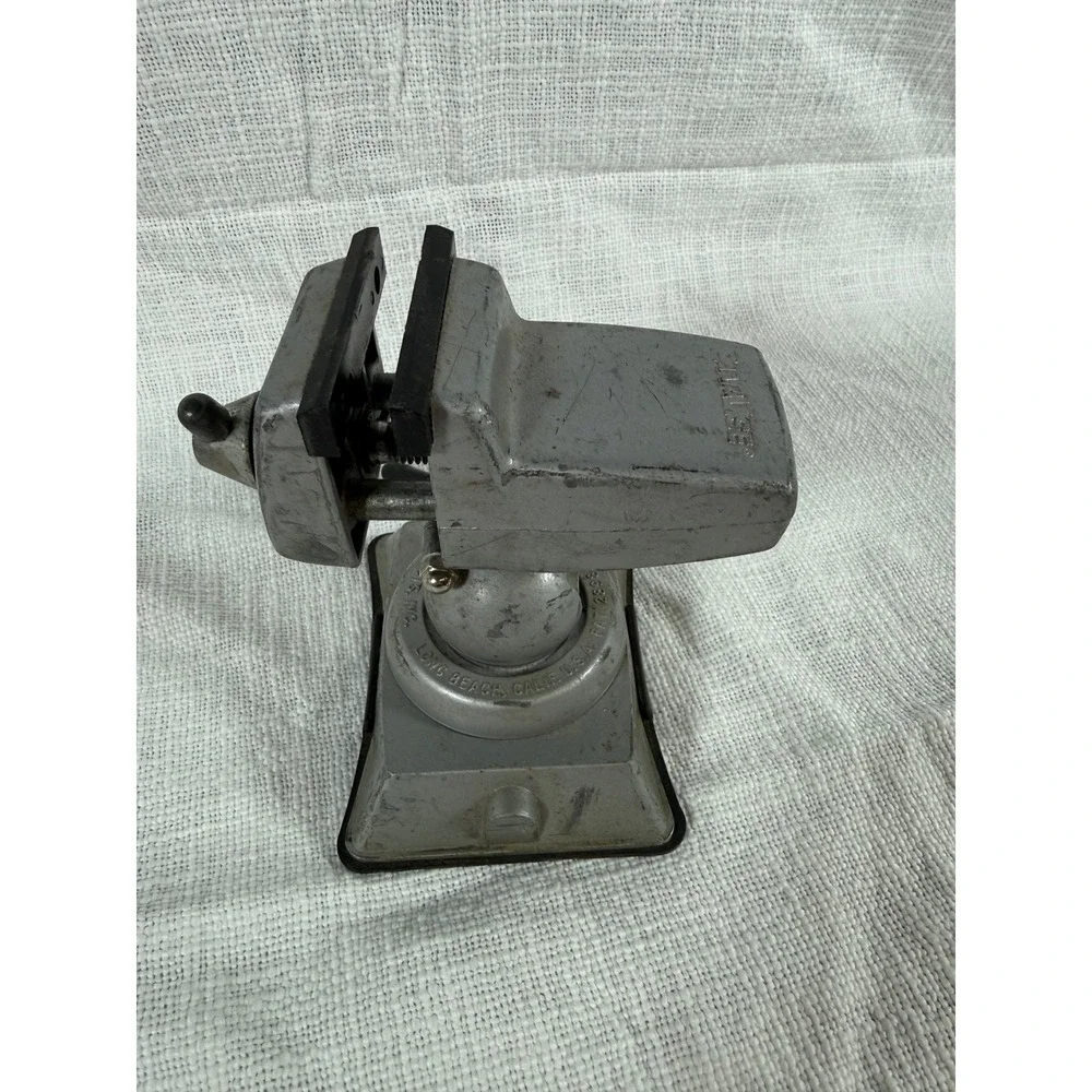 PanaVise Multi-Angle Vacuum Base Bench‎ Vise Silver Vintage Hobby Tool USA